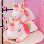 1 bambola di peluche con unicorno arcobaleno(11,08"), Bambola con cuscino per dormire per bambini, decorazione per feste di compleanno