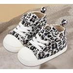 Sneakers slip on larghezza E casual grigie in similpelle leopardate con allacciatura elasticizzata per bambini 