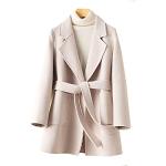 Cappotti con cintura  beige XL di lana lavabili in lavatrice manica lunga per Donna 
