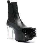 Stivali neri numero 44 di gomma con punta quadrata con plateau per Donna RICK OWENS 