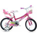 Bici rosa 16 pollici con rotelle per bambini Dino bikes 