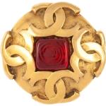 Orecchini rosso rubino in oro con pietre Chanel 