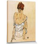 1art1 Egon Schiele Poster Stampa Artistica Su Tela Donna Seduta Di Schiena, 1917 Quadro Da Parete Sulla Barella | Murale XXL | Immagine 40x30 cm