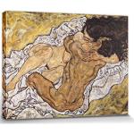 1art1 Egon Schiele Poster Stampa Artistica Su Tela L'Abbraccio, Gli Amanti II, 1917 Quadro Da Parete Sulla Barella | Murale XXL | Immagine 80x60 cm