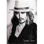 1art1 Johnny Depp Poster Hat And Long Hair (b/w) S