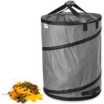 1x 170 litri sacco pop-up per rifiuti da giardino grigio autoportante e stabile | sacco per foglie | sacco per rifiuti verde pieghevole, grande in poliestere estremamente robusto 220 g/m²