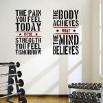 2 grande casa palestra fitness decalcomania da parete motivazionale citazione sano eccellente valore.