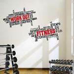 2 grandi adesivi da parete per allenamento fitness