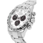 Orologi da polso cronografi automatici bianchi Taglia unica con chiusura deployante con corona a vite per Donna con numeri arabi con tachimetro Rolex Daytona 