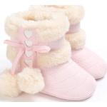 Stivali invernali larghezza E beige di cotone chiusura velcro per neonato 