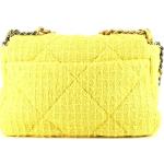 Borse a spalla gialle di tweed per Donna Chanel No 19 