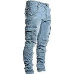 Pantaloni steampunk blu XXL taglie comode di cotone per l'autunno da jogging per Uomo 