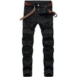Jeans slim steampunk neri XL taglie comode di cotone per l'autunno per Uomo 