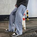 Jeans larghi multicolore 3 XL taglie comode in poliestere da lavare a mano per Uomo 