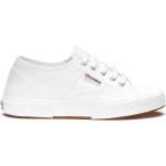 Sneakers basse larghezza E bianche con stringhe con tacco da 3 cm a 5 cm traspiranti per Donna Superga 2750 Plus 