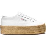Sneakers larghezza E etniche bianche con stringhe traspiranti platform per Donna Superga 2790 