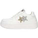 Sneakers larghezza E casual bianche numero 35 con glitter per Donna 2 Star 