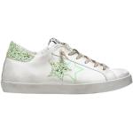 2Star - Sneaker Low Bianco Laminato Glitter Verde - 40