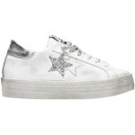 Sneakers larghezza E casual bianche numero 36 con glitter platform per Donna 2 Star 