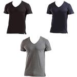 Magliette & T-shirt antracite 5 XL taglie comode di cotone con scollo a V mezza manica 3 pezzi con scollo a V per Uomo Enrico Coveri 