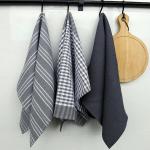 Set asciugamani grigio 45x60 di cotone 3 pezzi 