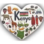 3D Kenya magnete frigorifero a forma di cuore souv