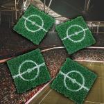 4 sottobicchieri da calcio con disegno di erba artificiale - Decorazione da tavolo Calcio - Mad Monkey
