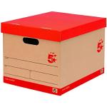 5 Star Storage Box for 5 A4 Lever Arch Files Red on Brown [Pack 10]