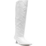 Stivali alti larghezza A bianchi numero 41 in poliuretano con allacciatura elasticizzata con tacco da 5 cm a 7 cm tacco stiletto per Donna Ganni 