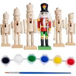 Statuine natalizie multicolore di legno 13 cm 