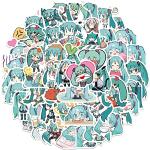 65 pezzi simpatici Hatsune Miku adesivi in ​​vinile per bottiglie d'acqua, bagagli, skateboard, paraurti, album, tazza, regalo adesivo per bambini, adolescenti, adulti