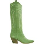 Stivali texani verde chiaro numero 37 in pelle di vitello tinta unita per Donna 8 by Yoox 