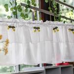 Mantovane gialle lavabili in lavatrice a tema ciliegia per tende 