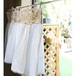Mantovane bohémien bianche di cotone a fiori lavabili in lavatrice per tende 