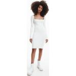 Abiti ricamati bianchi XS di cotone Bio manica lunga per Donna Calvin Klein 
