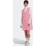 Abiti scontati rosa S di cotone sostenibili con scollo a V con scollo a V per Donna adidas Adicolor 