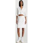 Abiti ricamati classici bianchi 3 XL taglie comode in seersucker mezza manica per Donna Calvin Klein 