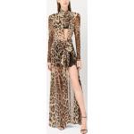 Abiti marroni S leopardati midi manica lunga da sera per Donna Dolce&Gabbana Dolce 