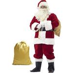 Costumi rossi 3 XL taglie comode di pelliccia con pon pon da Babbo Natale per Uomo 
