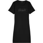 Magliette & T-shirt nere L di cotone a fiori con glitter mezza manica con scollo rotondo per Donna Freddy 