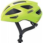 ABUS Macator MIPS - casco da bici per principianti con visiera adatto a chi porta il codino uomo e donna giallo, taglia L