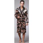 Vestaglie kimono grigie 3 XL taglie comode di seta lavaggio a mano per la primavera per Uomo 