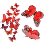 Adesivi murali rossi a tema farfalla con farfalle 