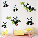 Adesivi murali in similpelle a tema panda con fumetti 