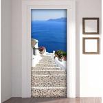 Adesivi per Porte in PVC Premium, Door Cover Santorini Scale, Applicazione Facile e Senza Bolle, Rivestimenti per Porte da Interno 83 x 210 Rifilabili