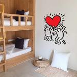 Adesivi murali neri in vinile Keith Haring 