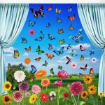 Adesivi murali di vetro a tema farfalla con farfalle 