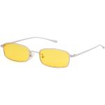 ADEWU Square Sunglasses Fashion Retro Glasses for Women Men (Yellow Lens + Silver Frame NEW)