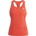 T-shirt scontate arancioni L in poliestere traspiranti con scollo tondo senza manica da running per Donna adidas Adizero 