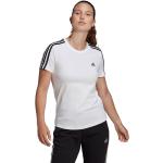 Adidas Essentials Slim 3 Stripes Short Sleeve T-shirt Bianco XS / Regular Donna